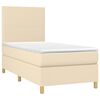 vidaXL Boxspringbett mit Matratze & LED Creme 90x200 cm Stoff
