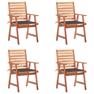 vidaXL Garten-Essst&uuml;hle 4 Stk. mit Kissen Massivholz Akazie