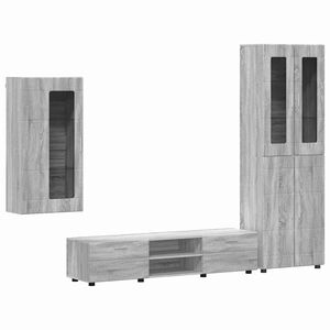 vidaXL TV-Schrankset mit T&uuml;r FLORIN 3 pcs Graues Sonoma Holzwerkstoff
