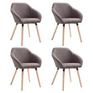 vidaXL Esszimmerst&uuml;hle 4 Stk. Taupe Stoff