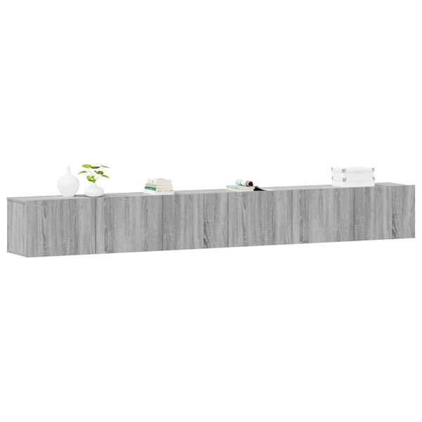 vidaXL 3-tlg. TV-Schrank-Set Grau Sonoma Holzwerkstoff
