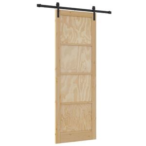 vidaXL Schiebet&uuml;r Natur 83 x 232 cm Massives Kiefernholz