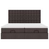 vidaXL Ottoman-Bett mit Matratzen Dunkelbraun 180x200 cm Stoff