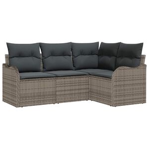 vidaXL Gartensofa-set 4 Stk. Grau Poly-Rattan