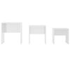 vidaXL Satztische 3-tlg. Hochglanz-Wei&szlig; Holzwerkstoff
