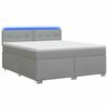 vidaXL Boxspringbett mit Matratze und LED Hellgrau 180 x 200 cm Stoff