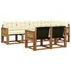 vidaXL Outdoor-Sofagarnitur mit Kissen 7 pcs Natur und Creme