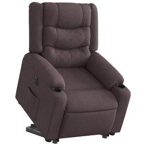 vidaXL Relaxsessel mit Aufstehhilfe Elektrisch Dunkelbraun Stoff