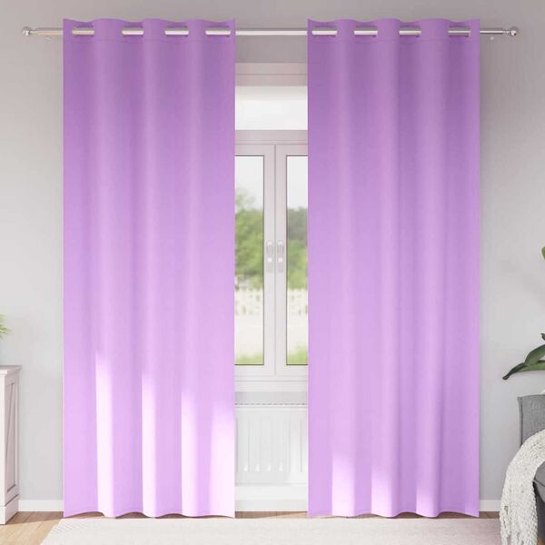 vidaXL Verdunkelungs-Vorh&auml;nge mit Ringen 2 pcs Lila 260 x 140 cm