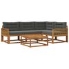 vidaXL Outdoor-Sofagarnitur mit Kissen 5 pcs Natur und Anthrazit