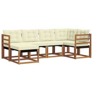vidaXL Outdoor-Sofagarnitur 6 stk. Natur und Creme