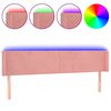 vidaXL LED Kopfteil Rosa 183x16x78/88 cm Samt