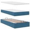 vidaXL Ottoman-Bett mit Matratzen & LED Dunkelblau 200x200 cm Samt