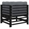 vidaXL Ecksofa mit Kissen Schwarz Massivholz Kiefer
