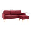 vidaXL 3-Sitzer-Sofa mit Hocker Weinrot Stoff