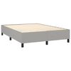 vidaXL Boxspringbett mit Matratze & LED Hellgrau 140x190 cm Stoff