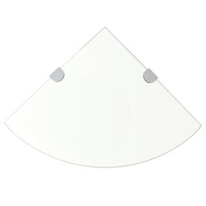 vidaXL Eckregale 2 Stk. mit Verchromten Halterungen Glas Transparent
