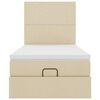 vidaXL Ottoman-Bett mit Matratze Creme 80x200 cm Stoff