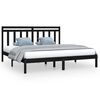 vidaXL Massivholzbett Schwarz 180x200 cm