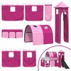vidaXL Kinderloftbett Wei&szlig; und Rosa 90 x 200 cm Metall