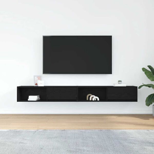 vidaXL TV-Schr&auml;nke 2 Stk. Schwarz Eichen-Optik 100x31x25,5 cm