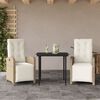 vidaXL 5-tlg. Garten-Essgruppe mit Kissen Beige Poly Rattan