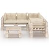 vidaXL 6-tlg. Garten-Lounge-Set aus Paletten mit Kissen Kiefernholz