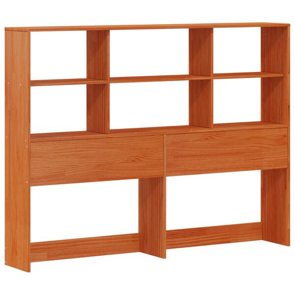 vidaXL Bettgestell mit Aufbewahrungskopfteil Wachsbraun 140 x 190 cm