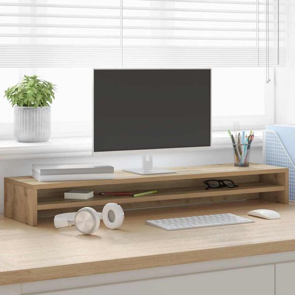 vidaXL Monitorständer Artisan Oak 100x24x13 cm Holzwerkstoff