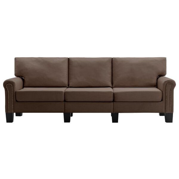 vidaXL 3-Sitzer-Sofa Braun Stoff