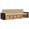 vidaXL Outdoor-Sofagarnitur mit Kissen 3 pcs Natur und Beige Polyester