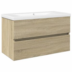 vidaXL 2-tlg. Badm&ouml;bel-Set Keramik und Holzwerkstoff