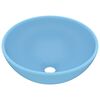 vidaXL Luxus-Waschbecken Rund Matt Hellblau 32,5x14 cm Keramik