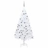 vidaXL K&uuml;nstlicher Weihnachtsbaum mit Beleuchtung & Kugeln Wei&szlig; 120 cm