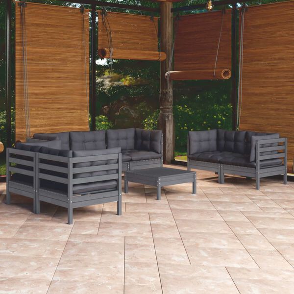 vidaXL 8-tlg. Garten-Lounge-Set mit Kissen Kiefer Massivholz