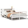 vidaXL Massivholzbett mit Regal ohne Matratze Wei&szlig; 150x200 cm Kiefer