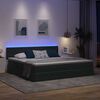 vidaXL Bett mit Stauraum und LED mit LED Dunkelgrau 200 x 200 cm Samt