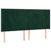 vidaXL Kopfteil mit Ohren Dunkelgr&uuml;n 203x16x118/128 cm Samt
