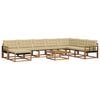 vidaXL Outdoor-Sofagarnitur 9 Stk. Natur und Beige Massivholz Akazie