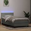 vidaXL Boxspringbett mit Matratze & LED Hellgrau 80x220 cm Samt