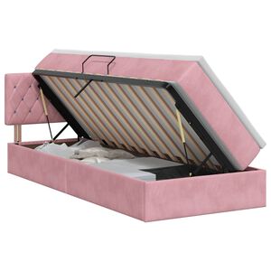 vidaXL Aufbewahrungsbett mit Kopfteil Rosa 90 x 200 cm Samt