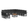 vidaXL Outdoor-Sofagarnitur 12 stk. Schwarz und Dunkelgrau Polyester