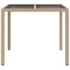vidaXL Garten-Esstisch Beige 90 x 90 x 75 cm Poly-Rattan