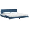 vidaXL Bett mit Matratze "Hanko" Blau 200x200 cm Stoff