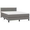 vidaXL Boxspringbett mit Matratze & LED Dunkelgrau 140x200 cm Stoff