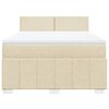 vidaXL Boxspringbett mit Matratze Creme 160x200 cm Stoff