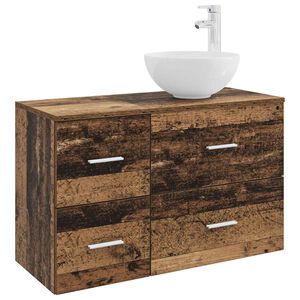 vidaXL Badezimmerm&ouml;bel-Set 2 pcs Altholz Holzwerkstoff