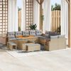 vidaXL Gartensofa-set mit Kissen 13 pcs Beige und Hellgrau