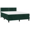 vidaXL Boxspringbett mit Matratze Dunkelgr&uuml;n 140x190 cm Samt