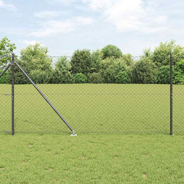 vidaXL Zaunpfosten Grau 10 x 1,4 m (40 x 40 mm Maschen) Stahl und PVC